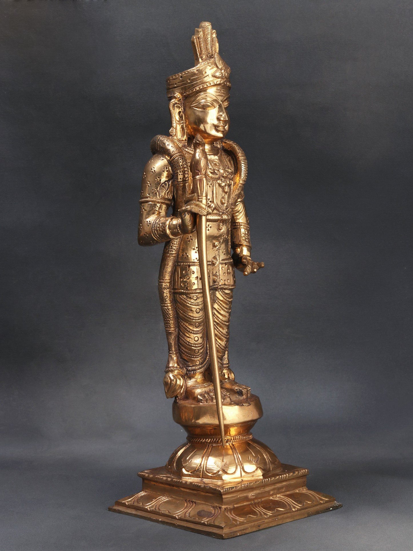 13” Kumara Karttikeya Bronze Statue | Decorative Bronze Idol | Bronze Statue For Temple