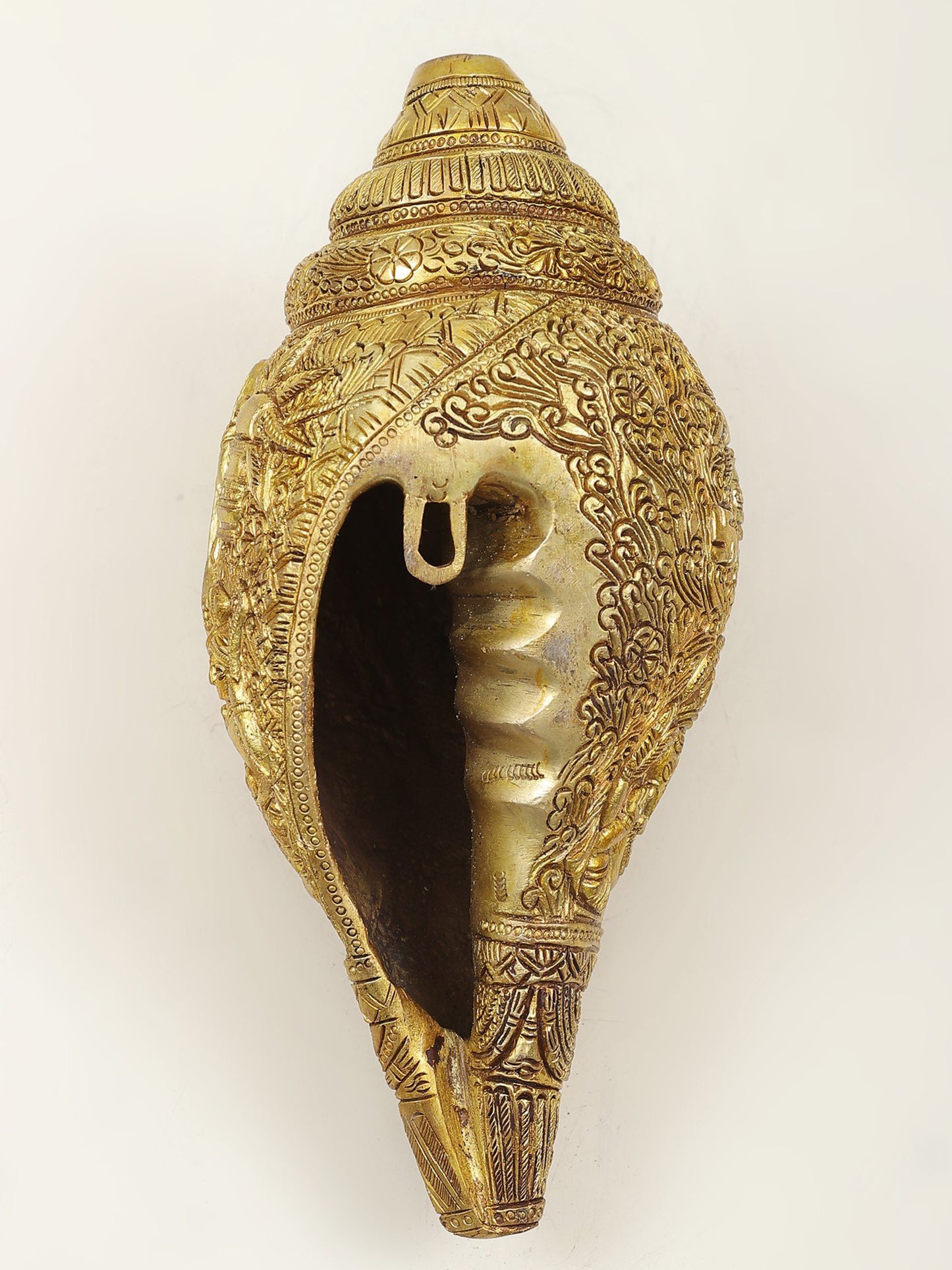 9" Conch with Goddess Durga, Saraswati, Lakshmi and Ganesha | Made in India | Wall Hanging