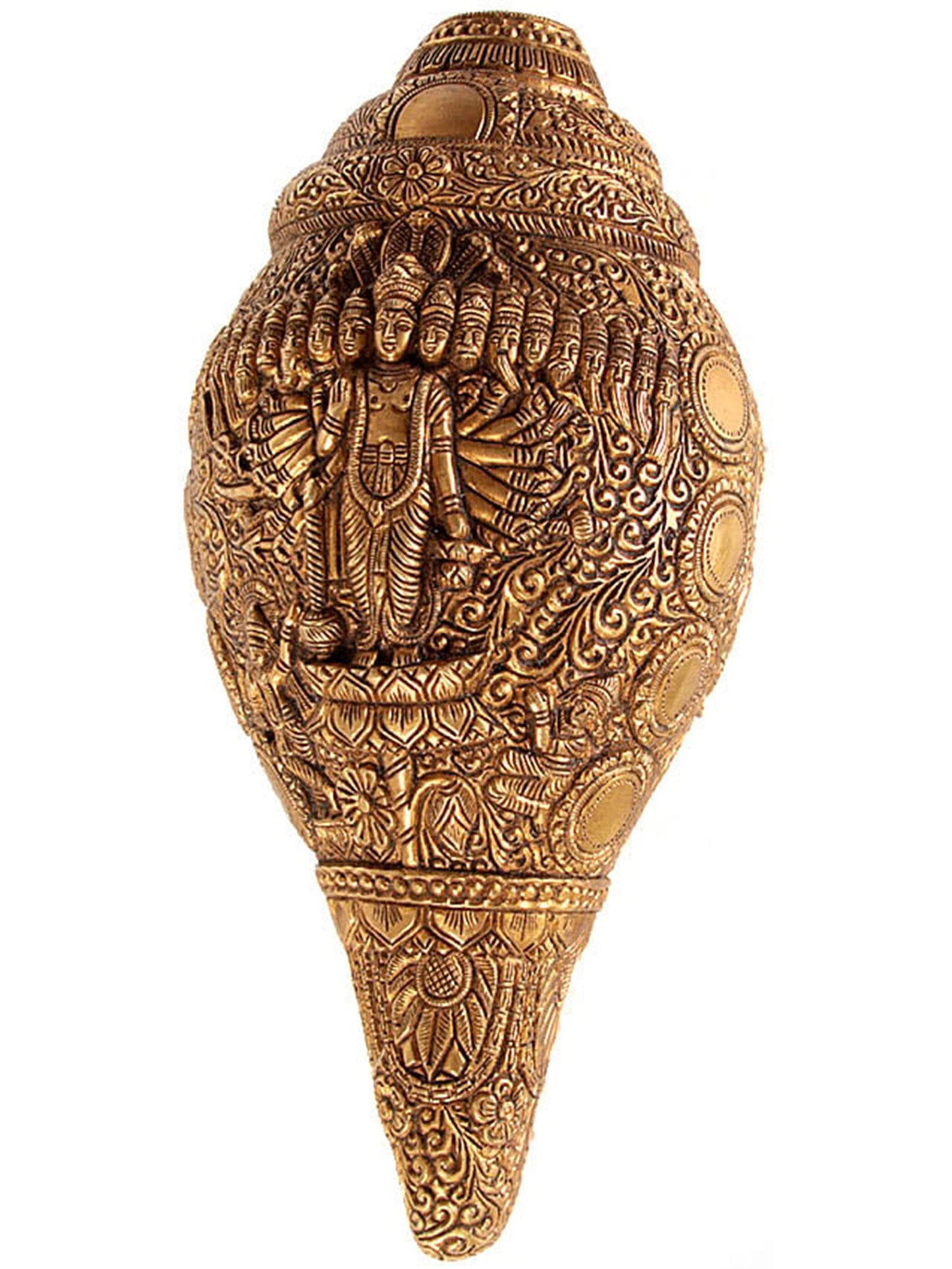 9" Vishvarupa Vishnu Conch (Wall Hanging) In Brass | Handmade | Made In India