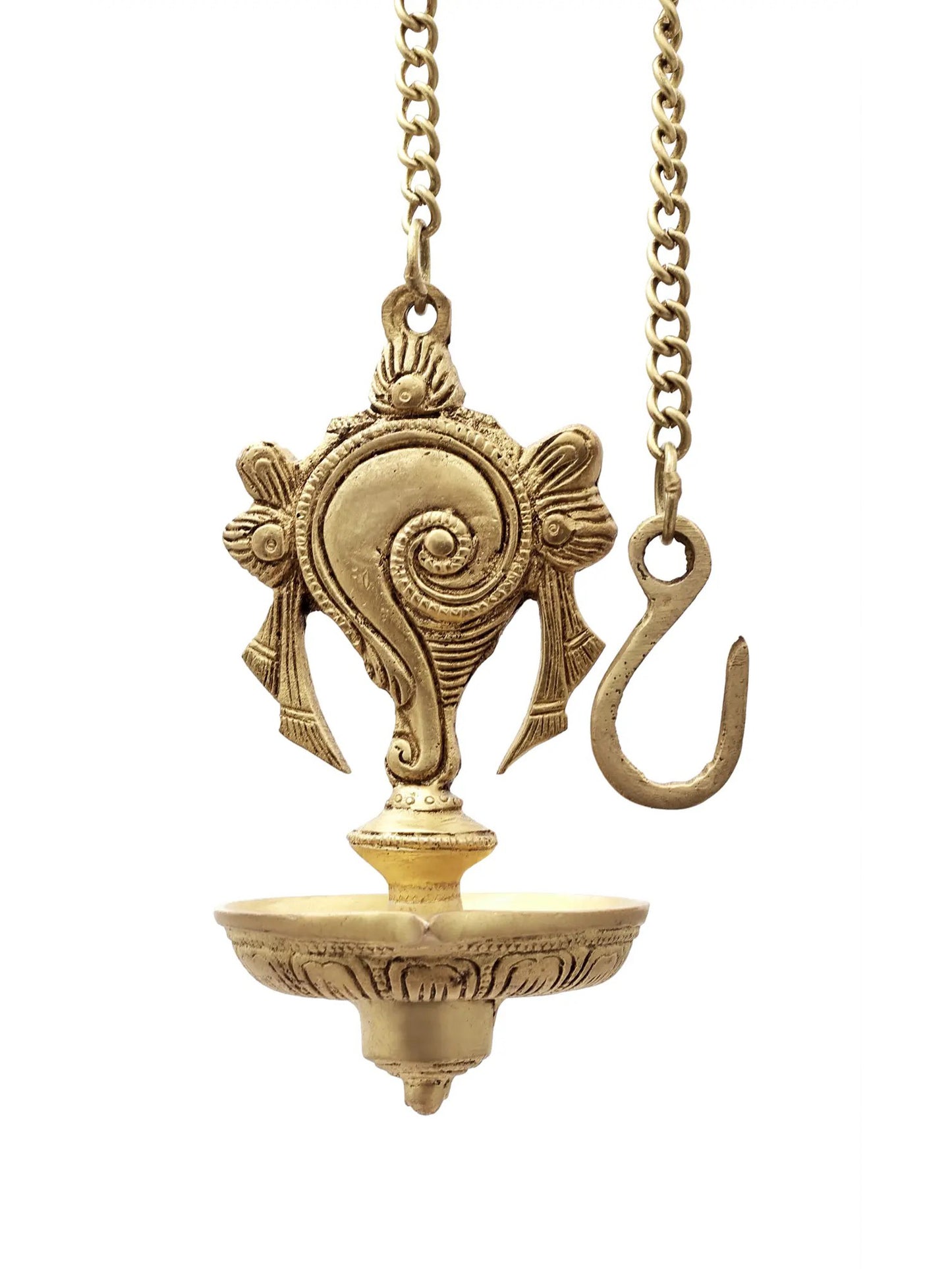 6" Vaishnava Hanging Lamp in Brass | Handmade Lamp | Brass Lamp | Puja & Ritual Item