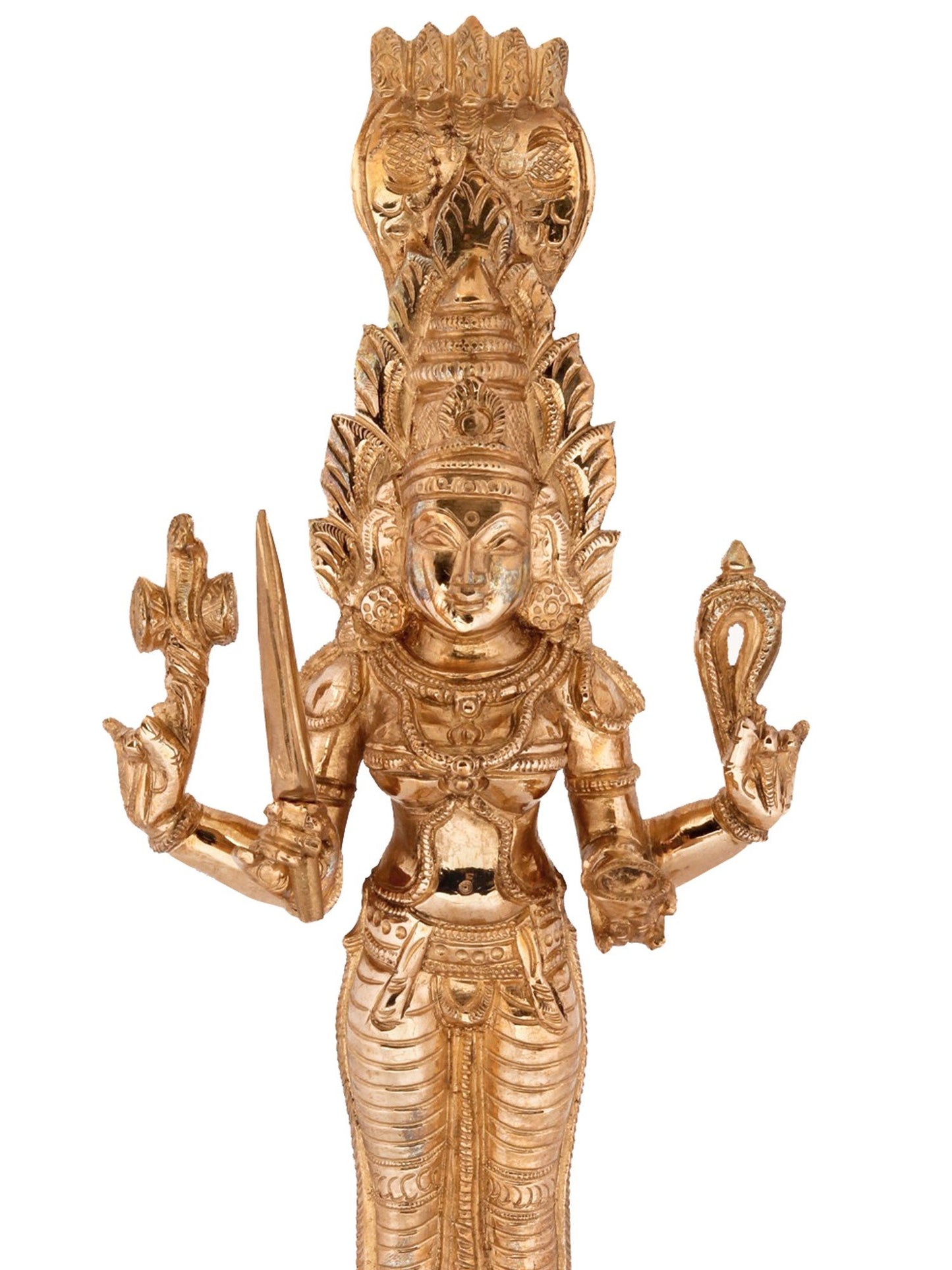 12'' Standing Goddess Mariamman (Durga Avatar) | Decorative Bronze Idol | Bronze Statue For Temple