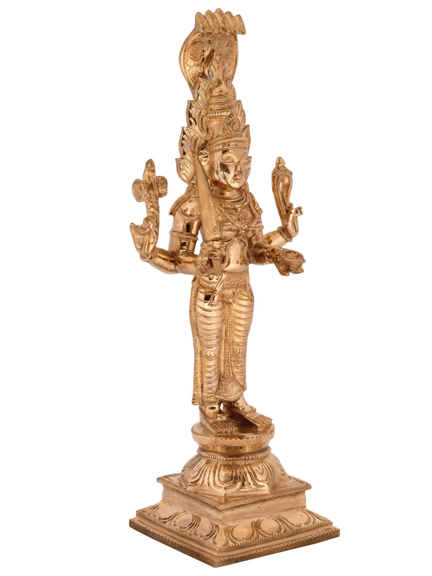 12'' Standing Goddess Mariamman (Durga Avatar) | Decorative Bronze Idol | Bronze Statue For Temple