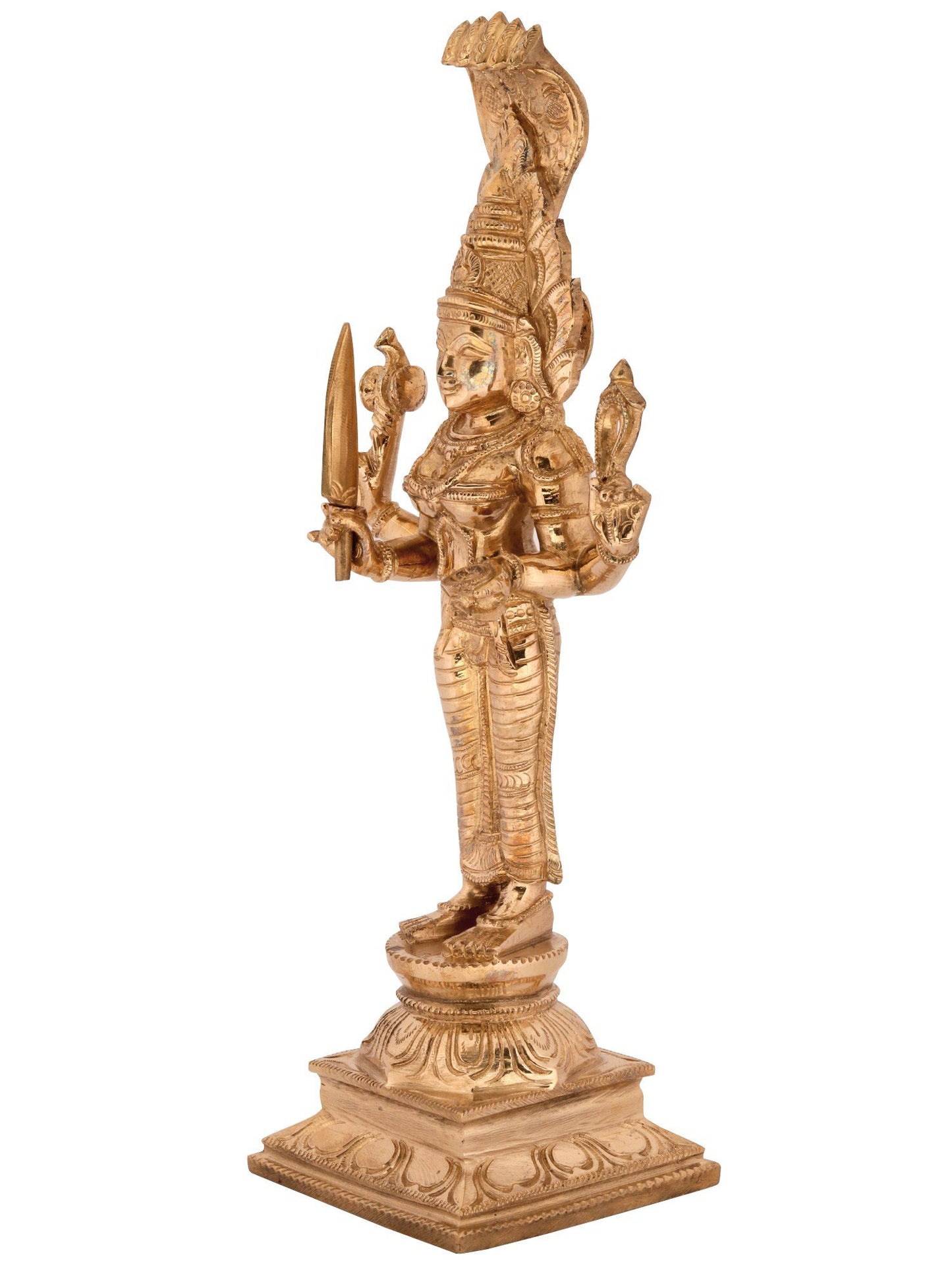 12'' Standing Goddess Mariamman (Durga Avatar) | Decorative Bronze Idol | Bronze Statue For Temple