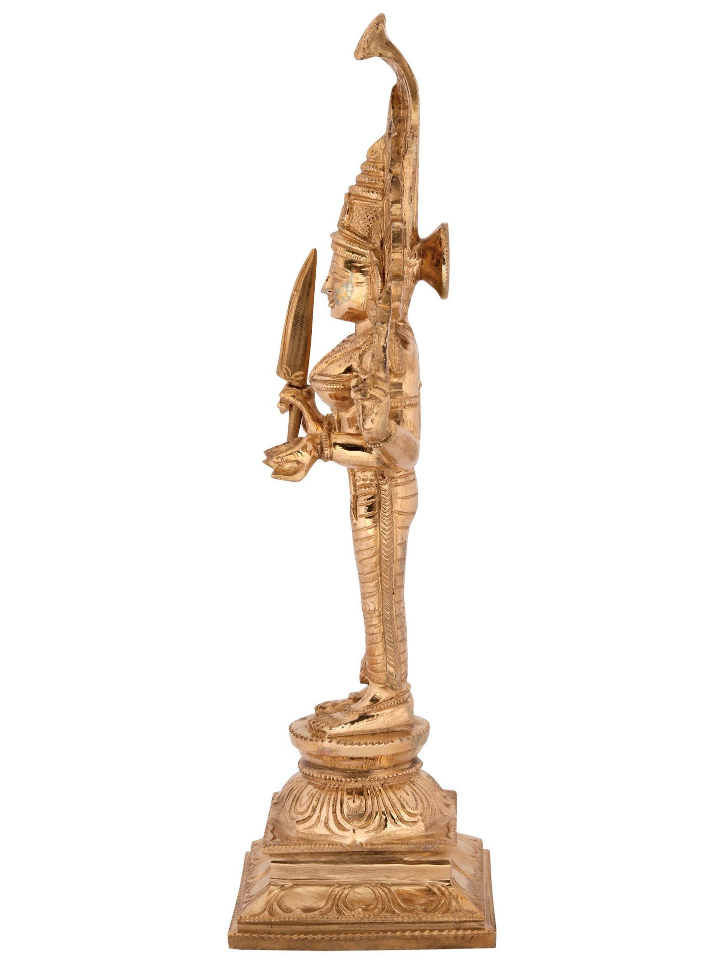 12'' Standing Goddess Mariamman (Durga Avatar) | Decorative Bronze Idol | Bronze Statue For Temple