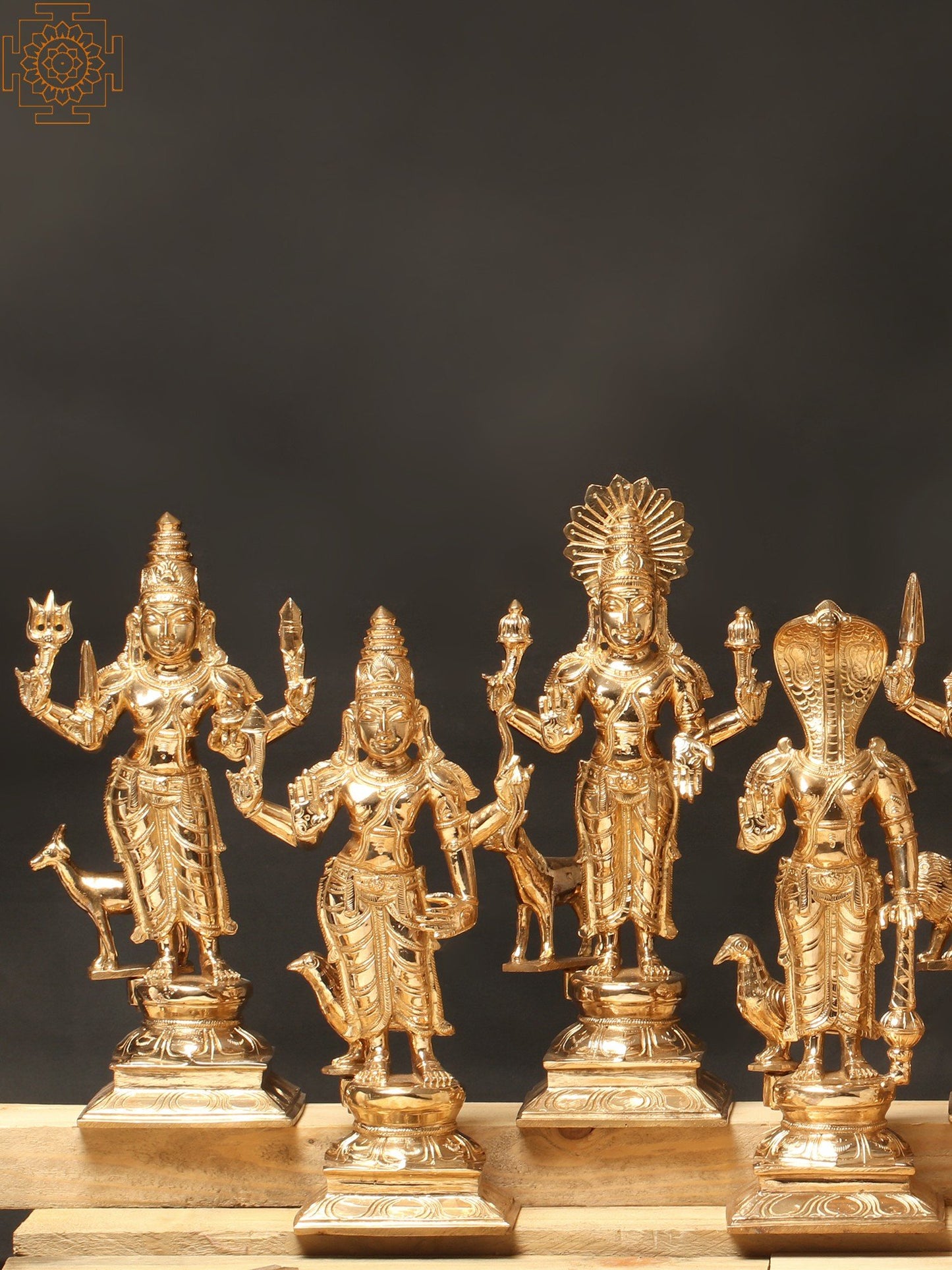 12" Navagraha With Vahana Set | Decorative Bronze Idol | Bronze Statue For Gifting