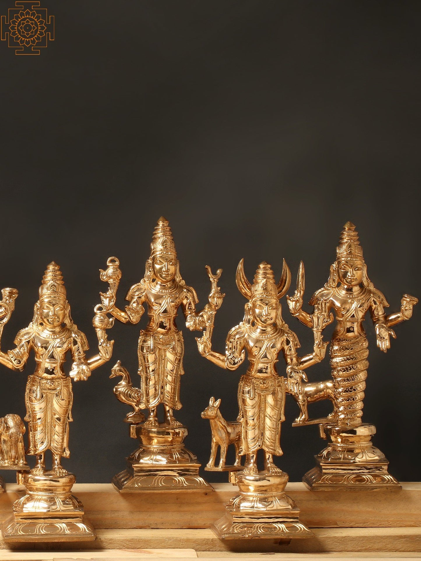 12" Navagraha With Vahana Set | Decorative Bronze Idol | Bronze Statue For Gifting