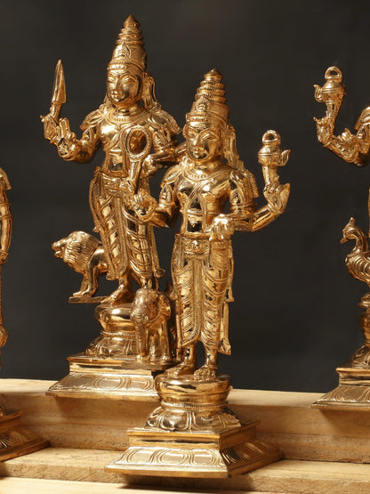 12" Navagraha With Vahana Set | Decorative Bronze Idol | Bronze Statue For Gifting