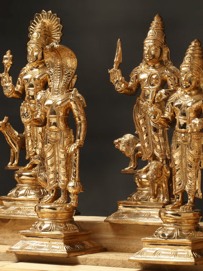 12" Navagraha With Vahana Set | Decorative Bronze Idol | Bronze Statue For Gifting