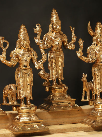 12" Navagraha With Vahana Set | Decorative Bronze Idol | Bronze Statue For Gifting