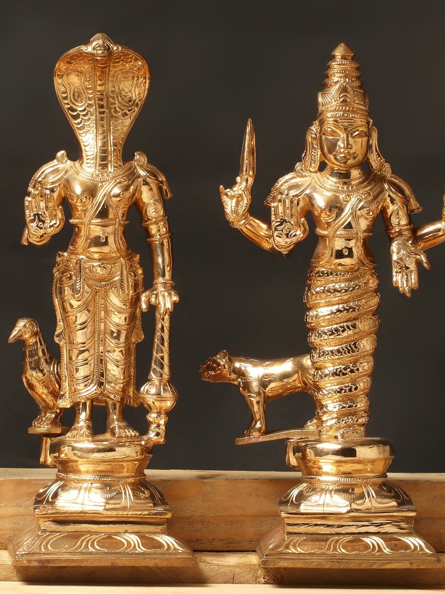 12" Navagraha With Vahana Set | Decorative Bronze Idol | Bronze Statue For Gifting