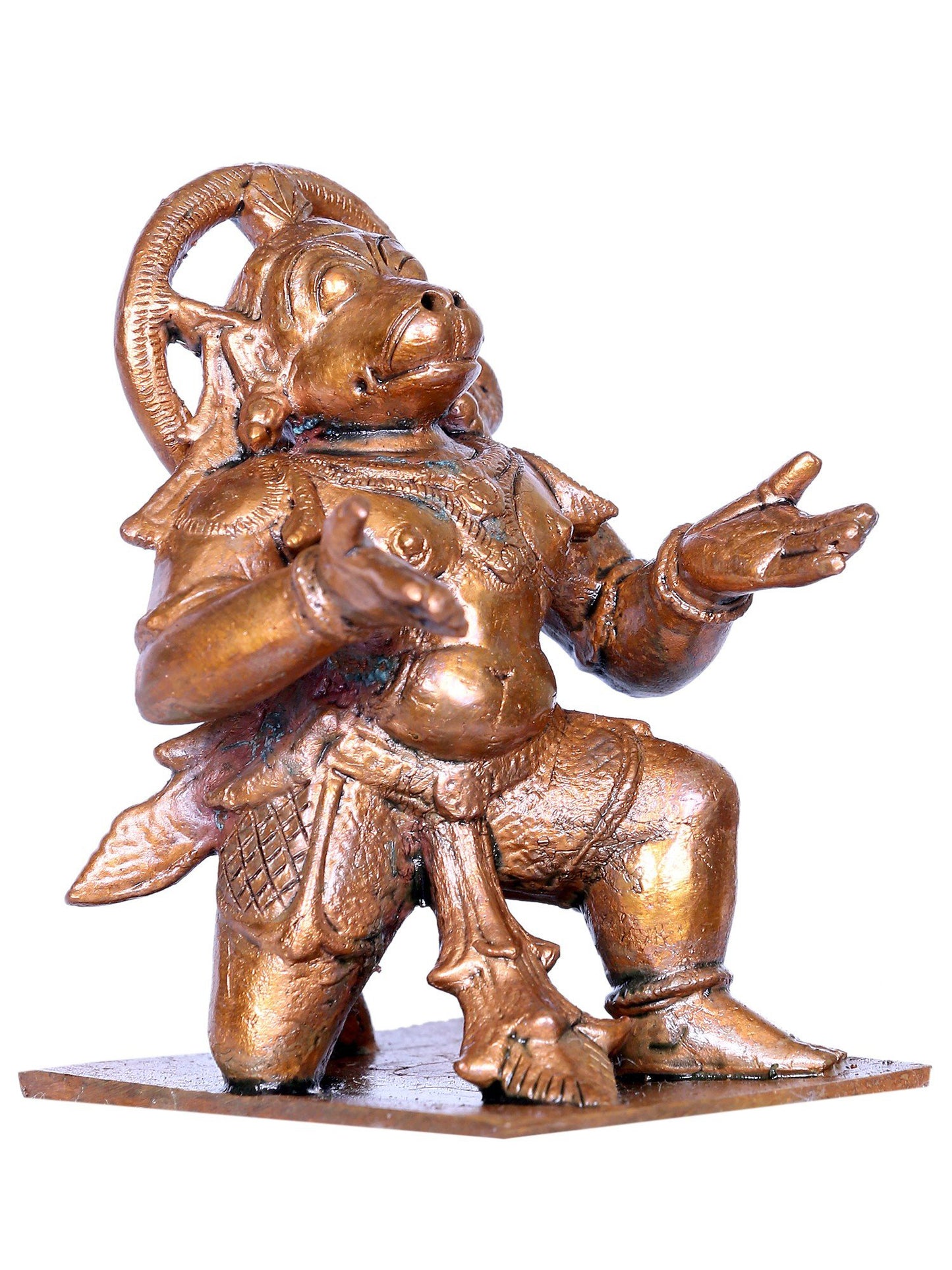 3" Bronze Sitting Lord Hanuman Statue | Handmade Idol | Hanuman Statue