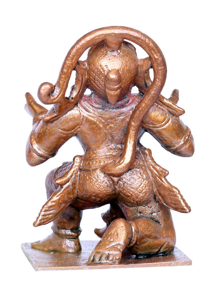 3" Bronze Sitting Lord Hanuman Statue | Handmade Idol | Hanuman Statue