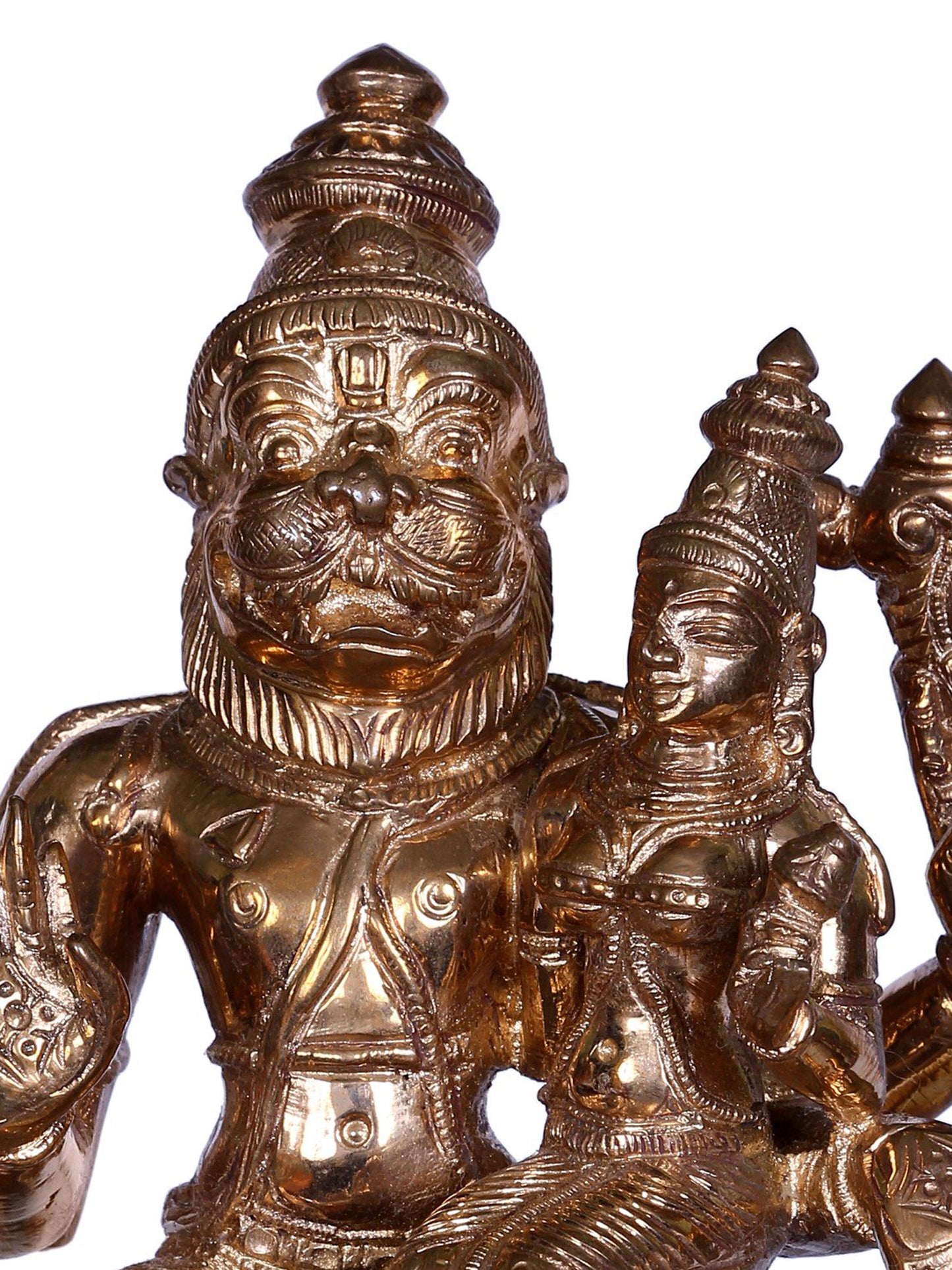 7" Lord Narasimha Bronze Statue With Devi Lakshmi | Handmade Idol | Bronze Figurine