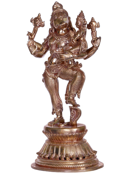 9" Bronze Standing Lord Varaha With Goddess Lakshmi | Handmade Idol | Bronze Statue