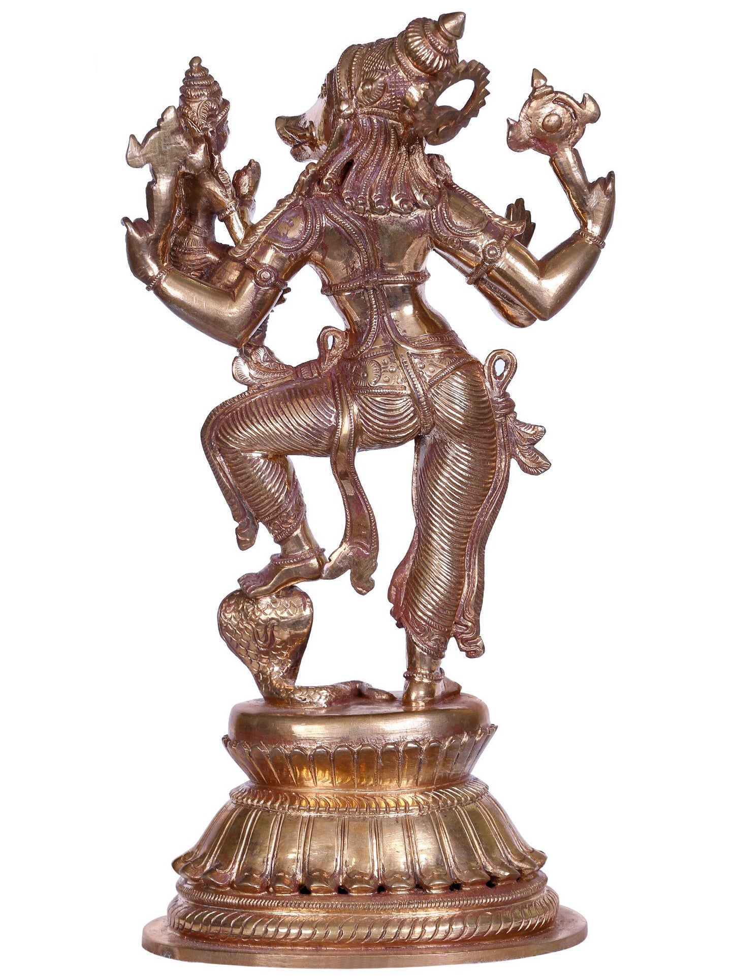 9" Bronze Standing Lord Varaha With Goddess Lakshmi | Handmade Idol | Bronze Statue