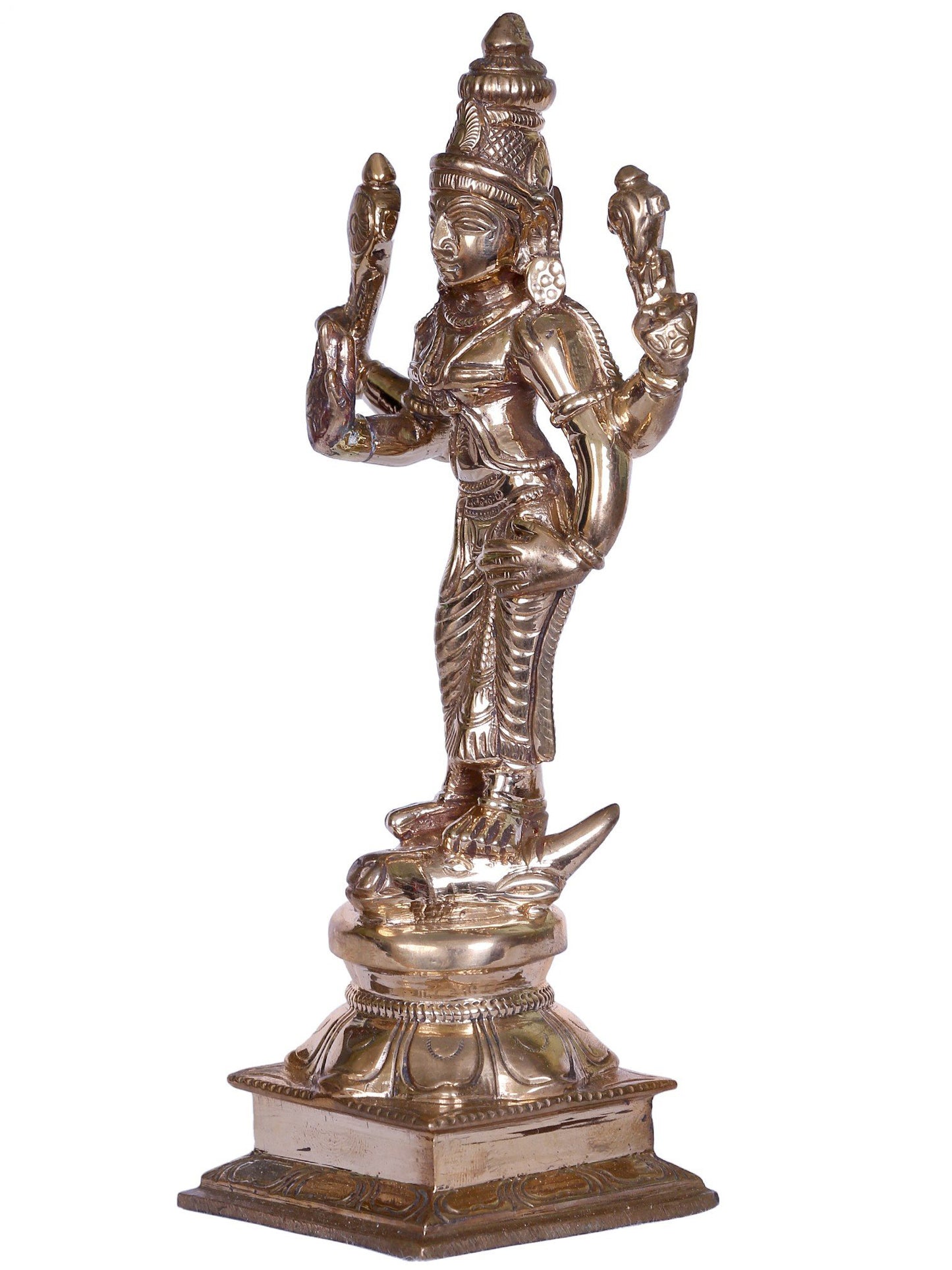 6" Bronze Standing Goddess Durga | Handmade Idol | Goddess Bronze Statue