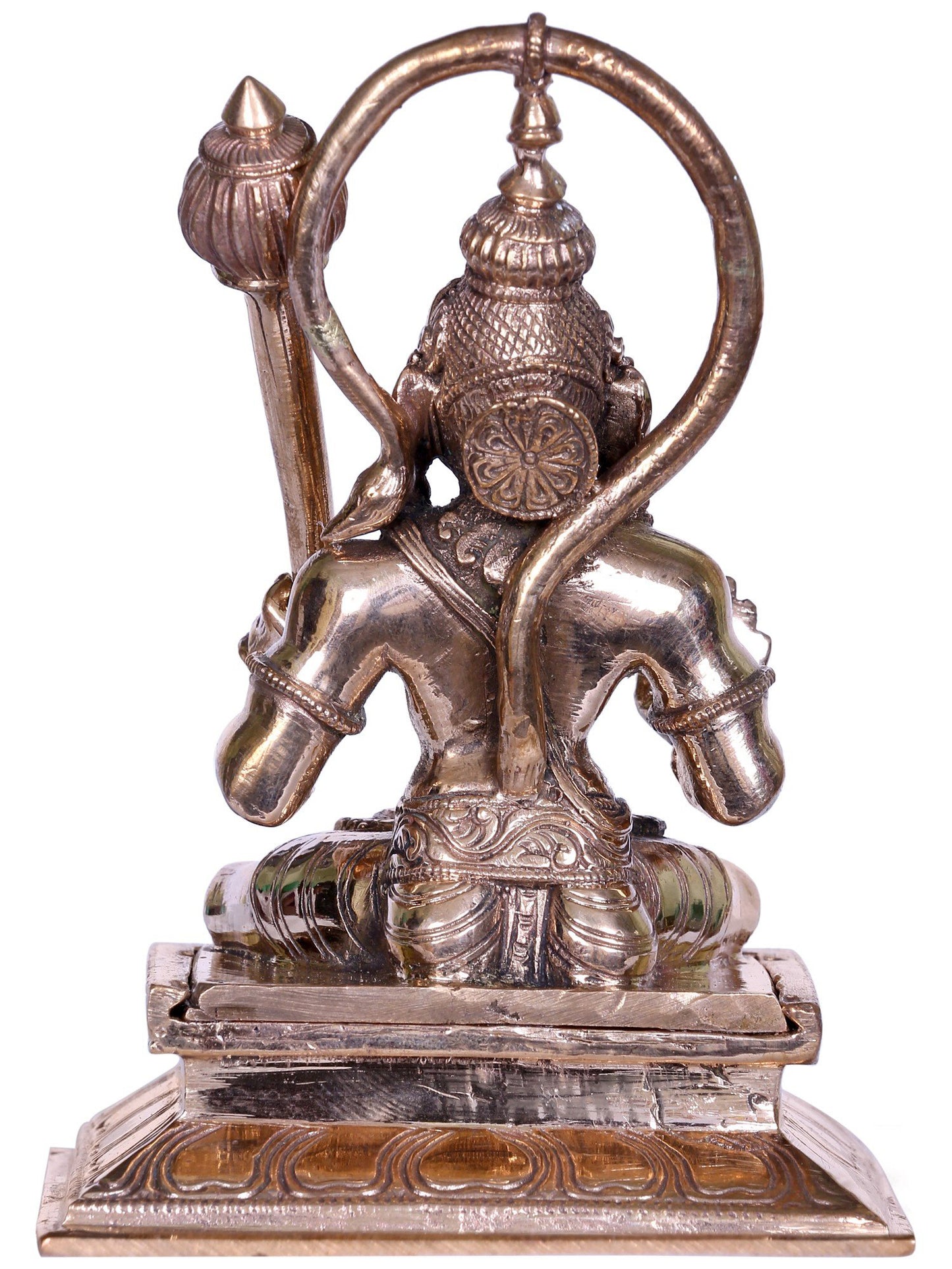 5" Small Bronze Sitting Sankat Mochan Lord Hanuman Statue | Handmade Idol