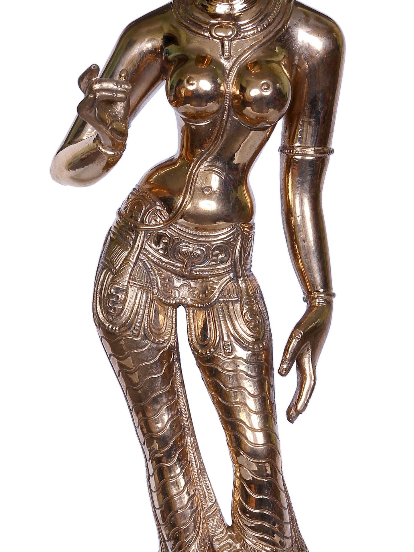 11" Bronze Standing Devi Parvati (Goddess Uma) | Handmade Idol | Goddess Statue