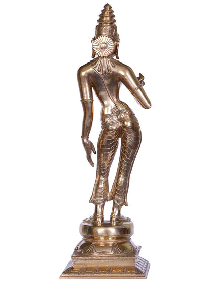 11" Bronze Standing Devi Parvati (Goddess Uma) | Handmade Idol | Goddess Statue