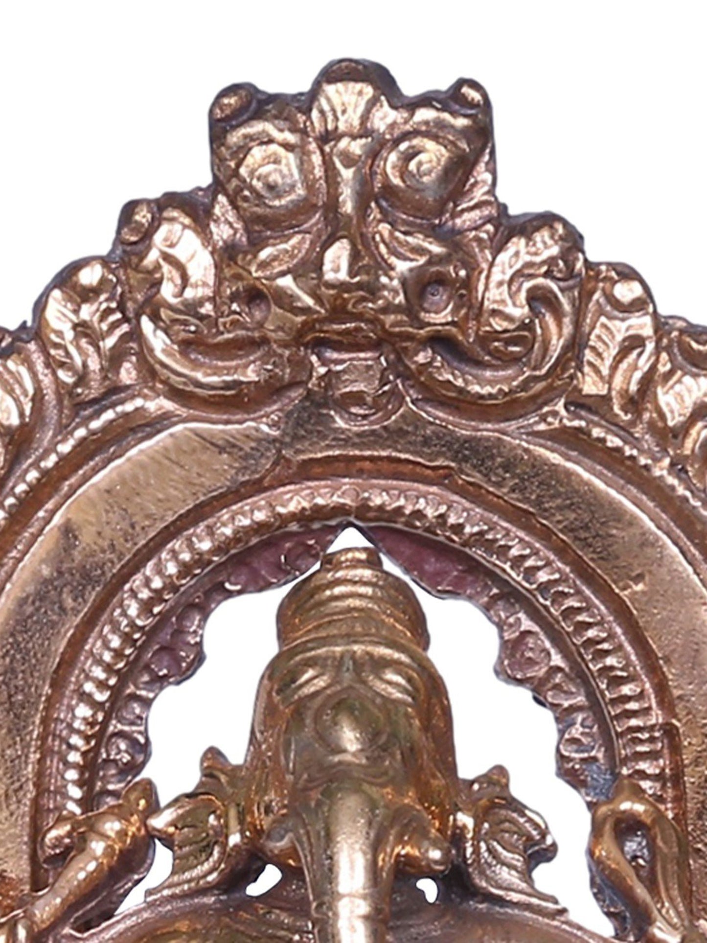 3'' Lord Ganesha Bronze Statue Seated On Pedestal With Arch | Handmade Ganesha Bronze Idol