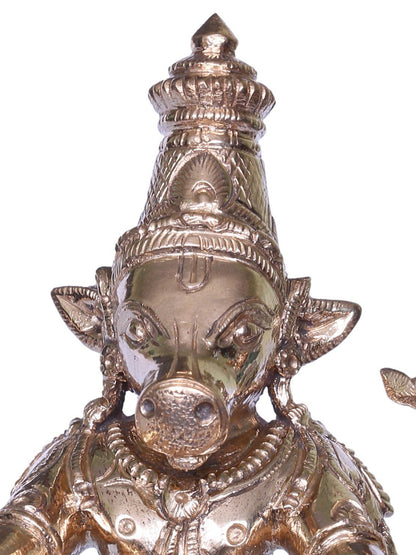 5'' Lord Varaha Bronze Statue In Sacred Yoga Asana | Handmade Bronze Idol