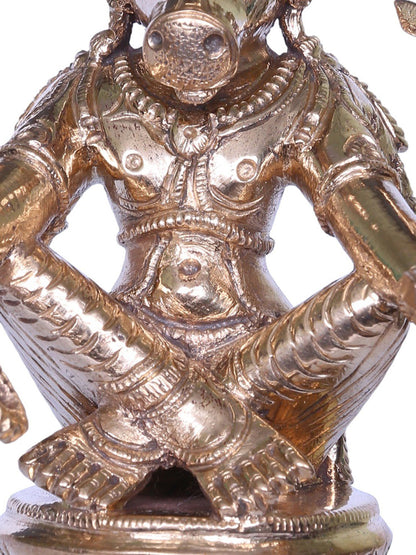 5'' Lord Varaha Bronze Statue In Sacred Yoga Asana | Handmade Bronze Idol