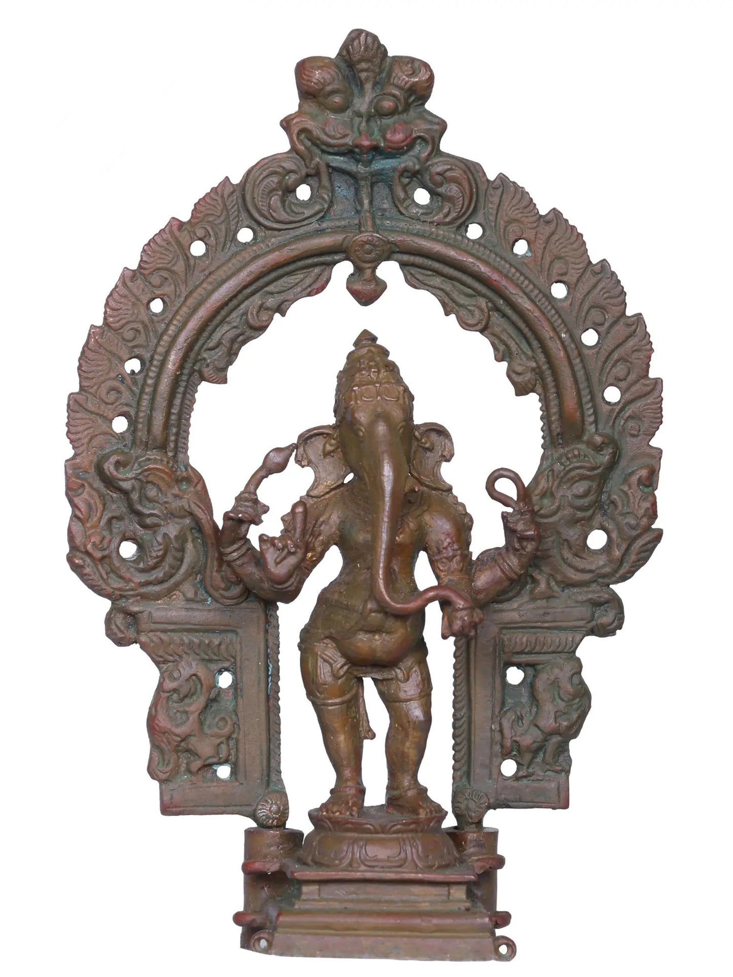 5'' Standing Lord Ganesha Bronze Statue With Arch | Handmade Idol | Ganesha Bronze Figurine