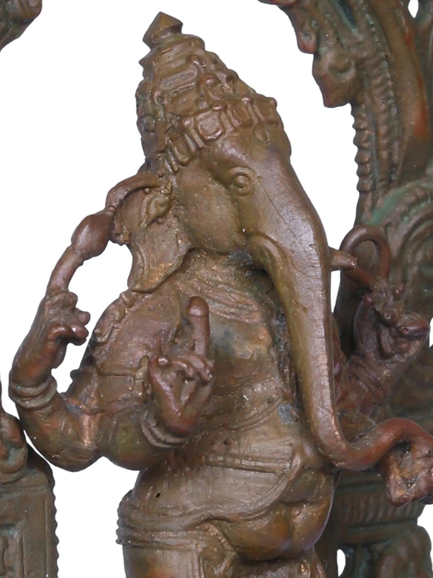 5'' Standing Lord Ganesha Bronze Statue With Arch | Handmade Idol | Ganesha Bronze Figurine