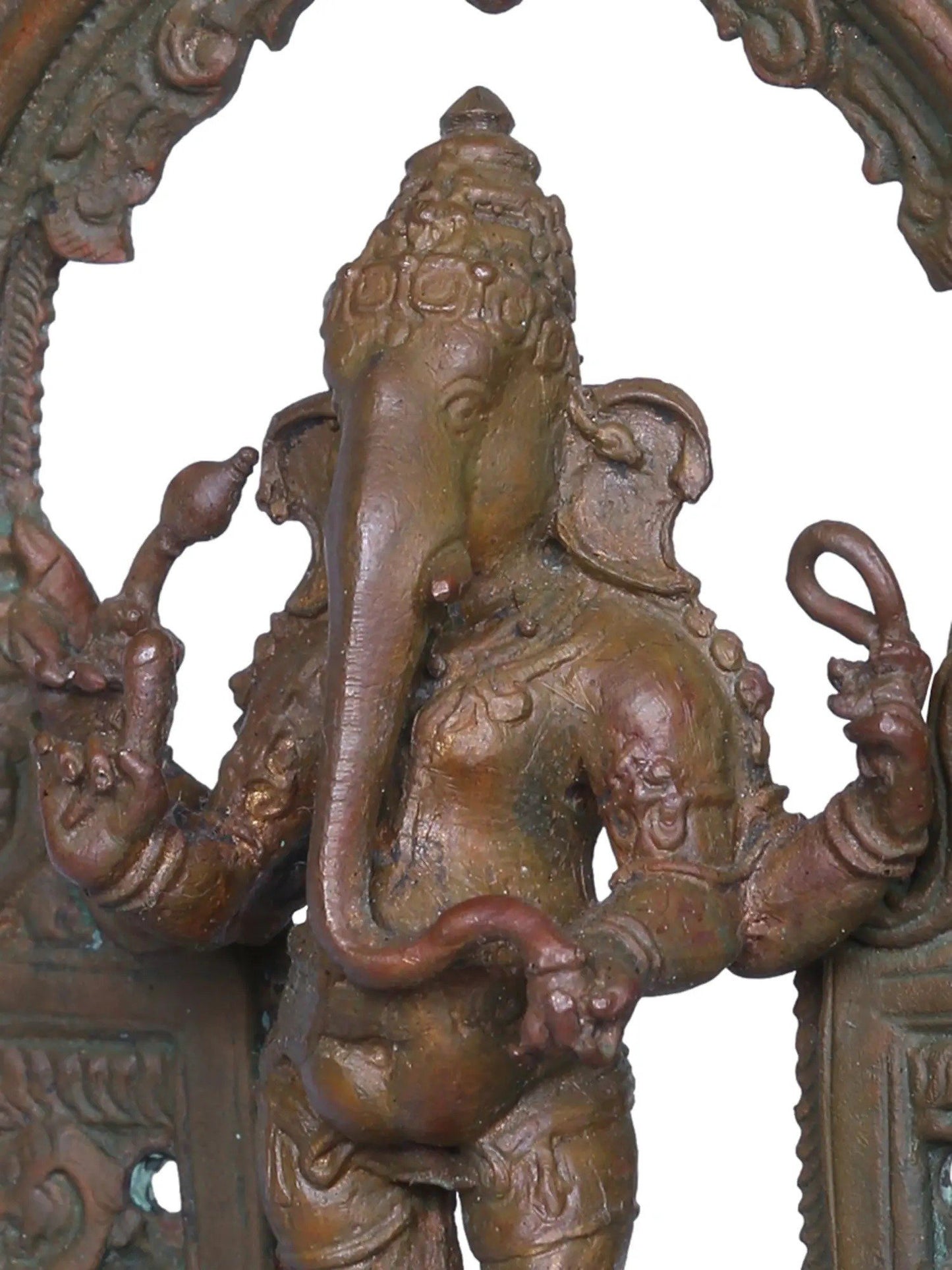 5'' Standing Lord Ganesha Bronze Statue With Arch | Handmade Idol | Ganesha Bronze Figurine