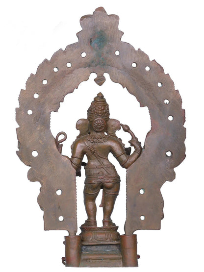 5'' Standing Lord Ganesha Bronze Statue With Arch | Handmade Idol | Ganesha Bronze Figurine