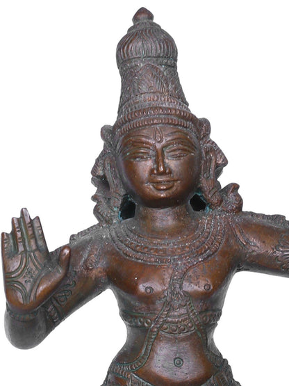 10'' Hindu Lord Kaliya Krishna Bronze Statue | Handmade Lord Krishna Idol | Bronze Figurine