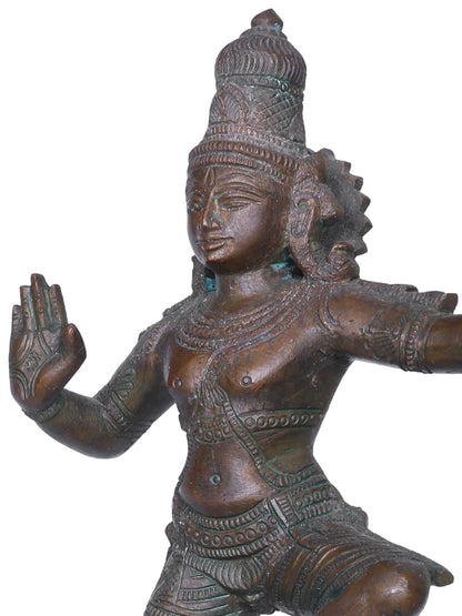 10'' Hindu Lord Kaliya Krishna Bronze Statue | Handmade Lord Krishna Idol | Bronze Figurine