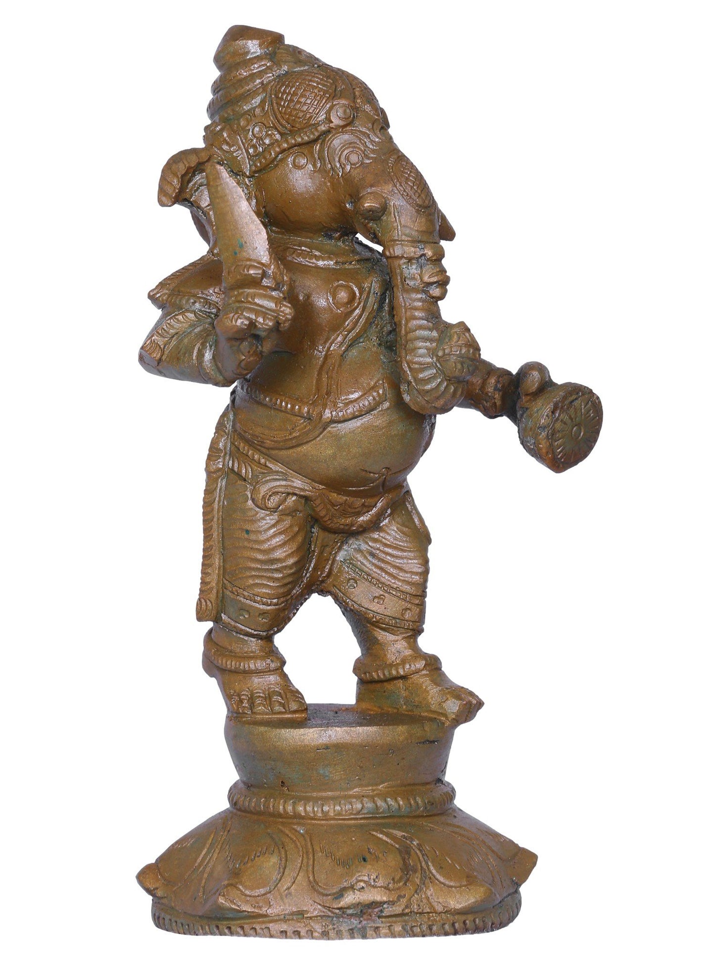 7'' Vira Ganpati Bronze Statue | Handmade Lord Ganesha Idol | Bronze Figurine