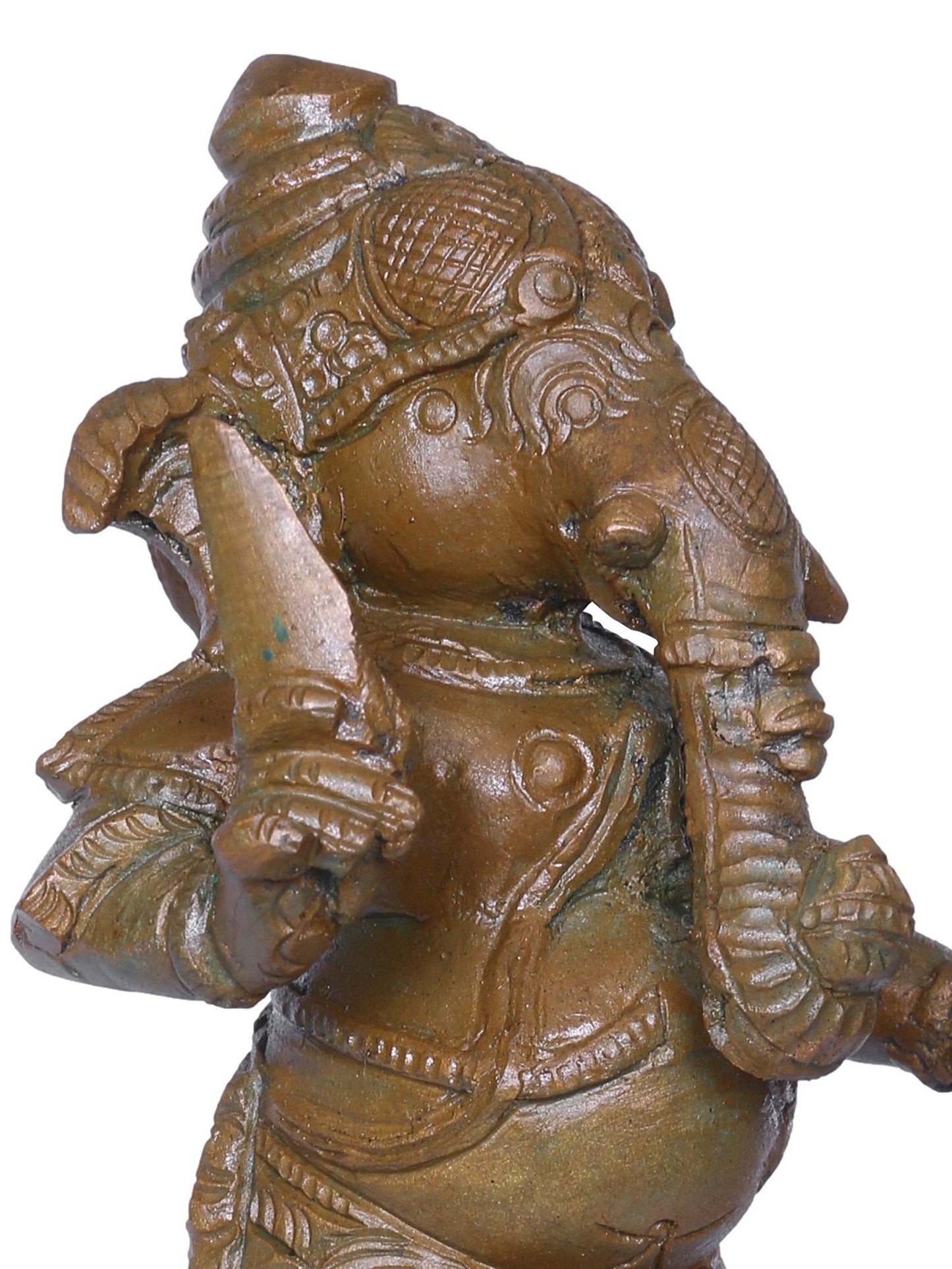 7'' Vira Ganpati Bronze Statue | Handmade Lord Ganesha Idol | Bronze Figurine