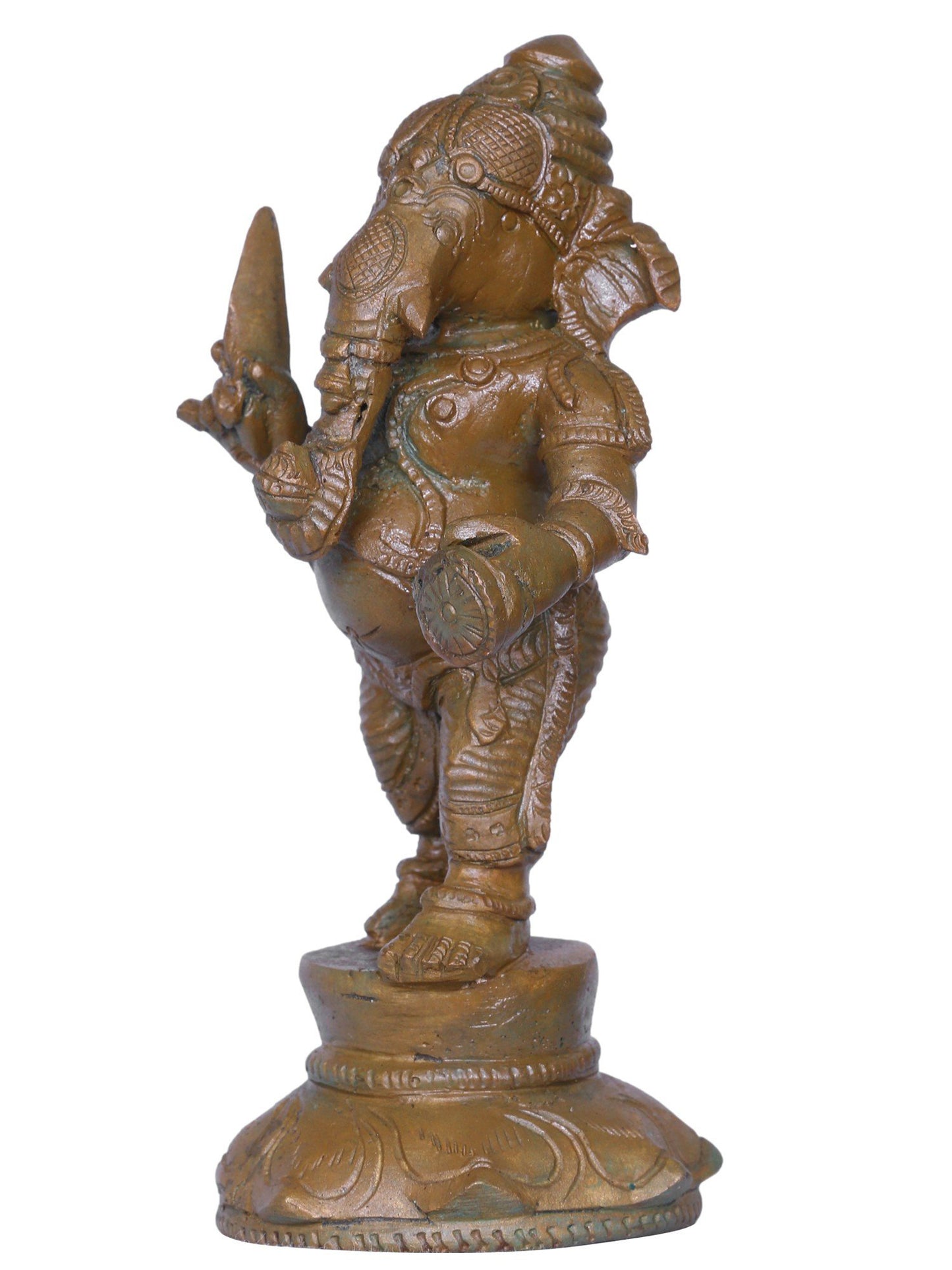 7'' Vira Ganpati Bronze Statue | Handmade Lord Ganesha Idol | Bronze Figurine