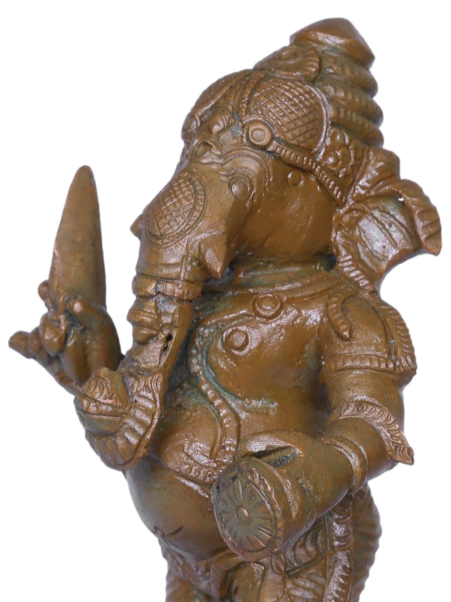 7'' Vira Ganpati Bronze Statue | Handmade Lord Ganesha Idol | Bronze Figurine