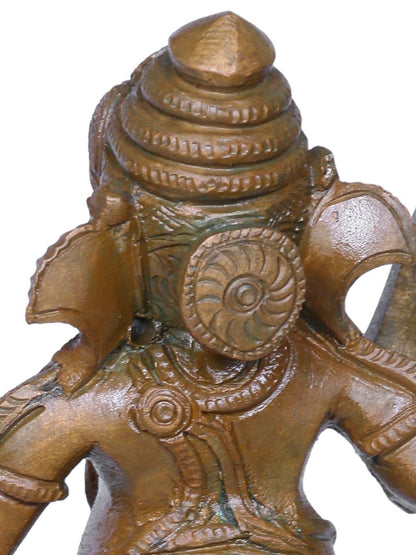 7'' Vira Ganpati Bronze Statue | Handmade Lord Ganesha Idol | Bronze Figurine