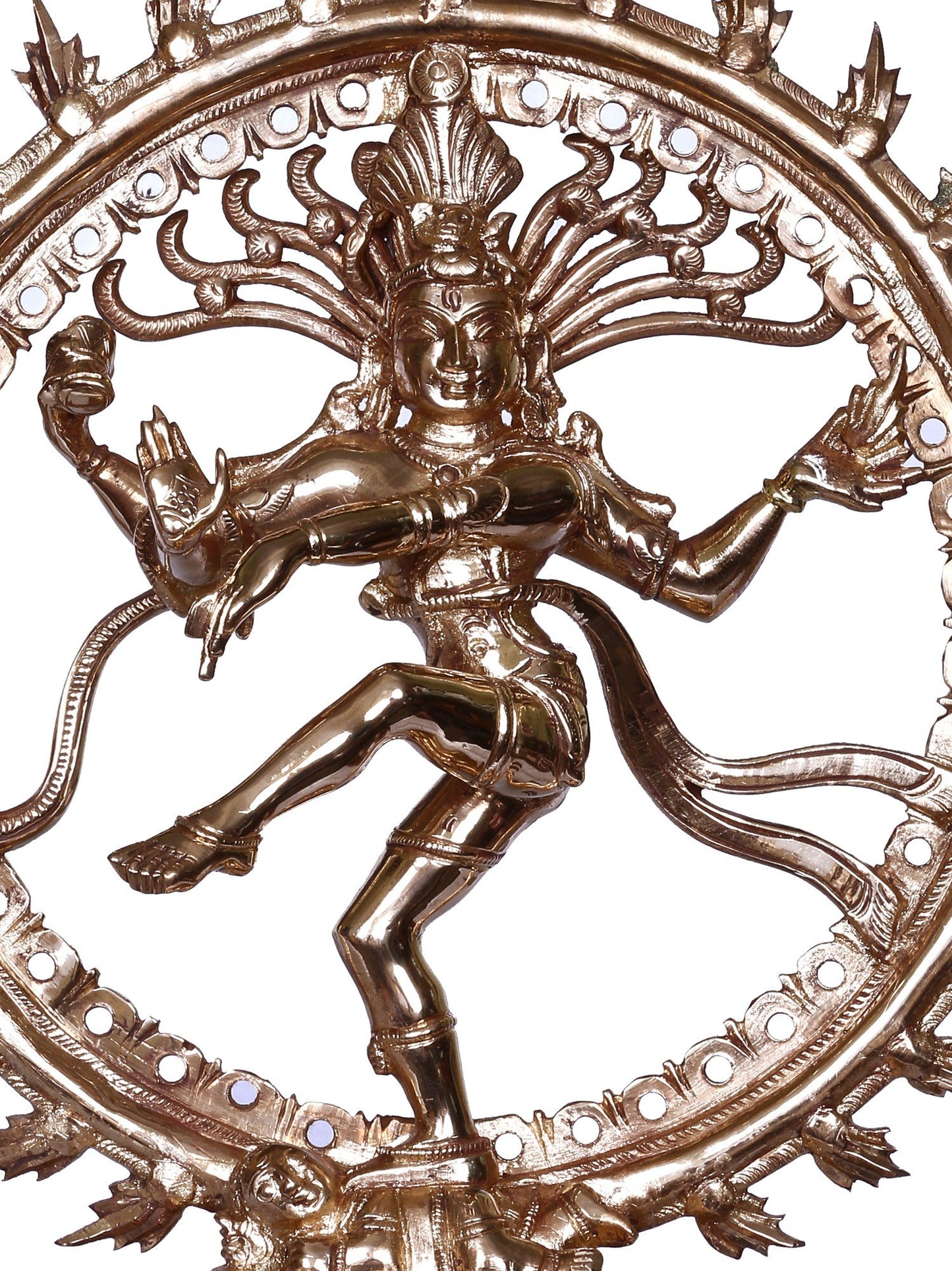 9'' Lord Nataraja Bronze Statue Inside Fire Arch | Handmade Idol | Bronze Dancing Shiva Statue