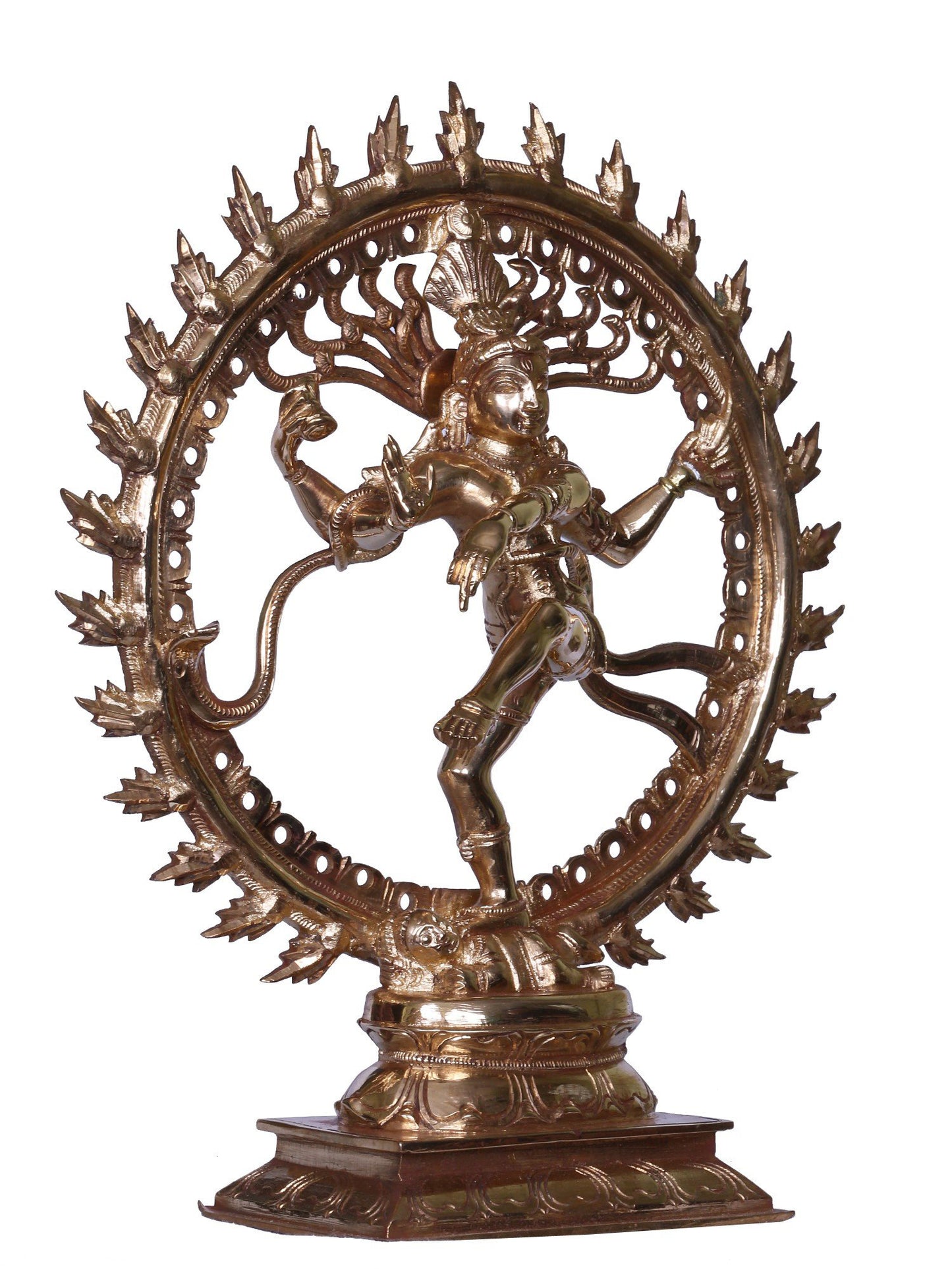 9'' Lord Nataraja Bronze Statue Inside Fire Arch | Handmade Idol | Bronze Dancing Shiva Statue