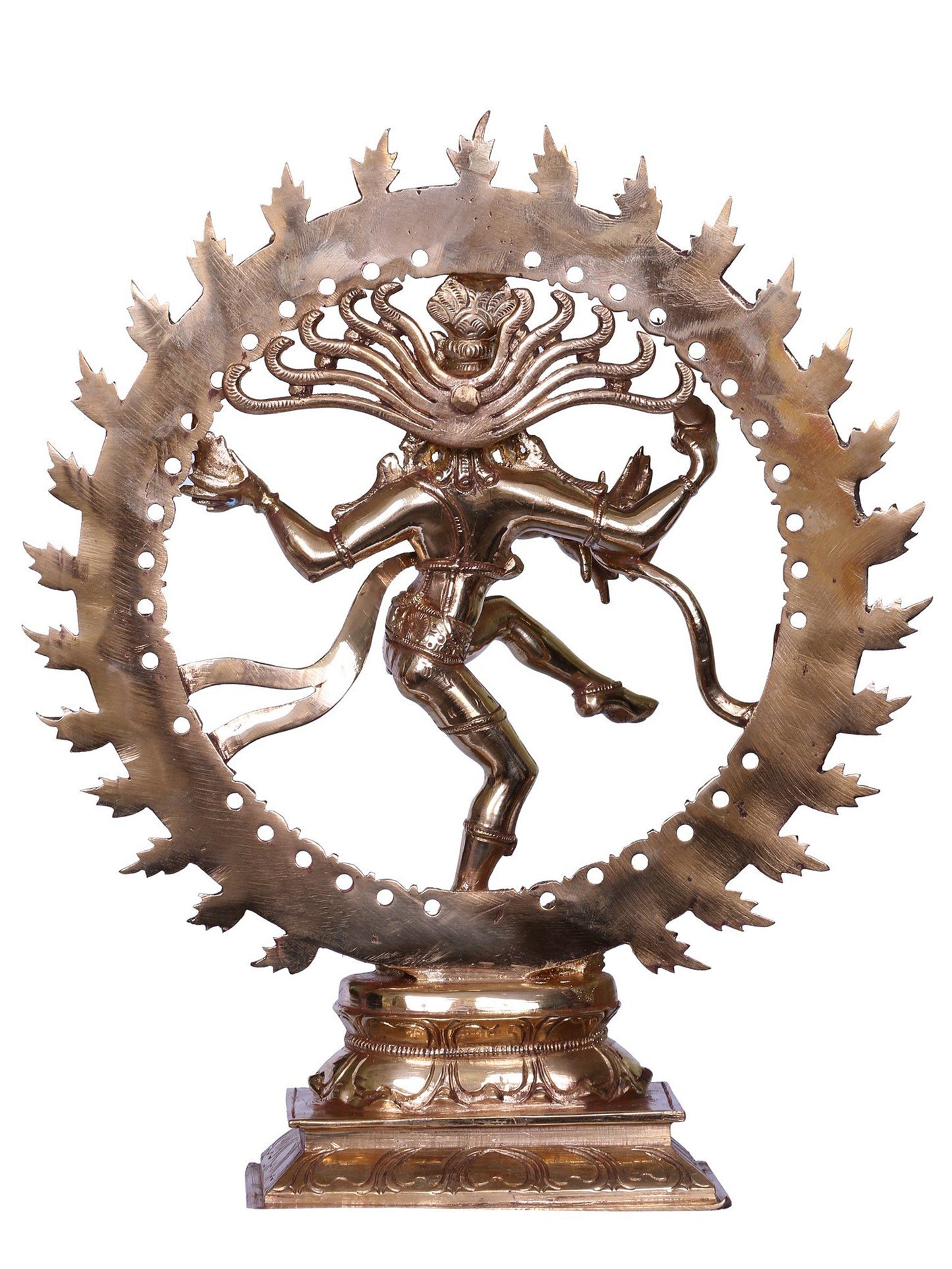 9'' Lord Nataraja Bronze Statue Inside Fire Arch | Handmade Idol | Bronze Dancing Shiva Statue