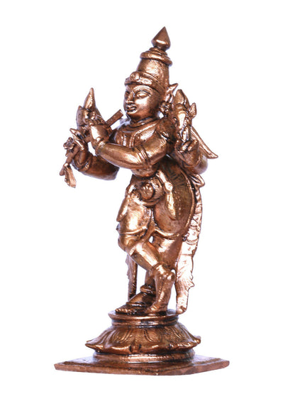 4'' Venugopal Krishna Bronze Statue | Handmade Idol | Bronze Krishna Idol