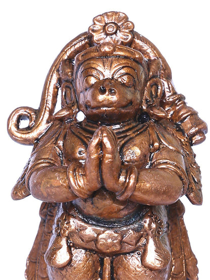 3'' Small Standing Hanuman Bronze Statue In Anjali Mudra | Handmade Idol | Bronze Lord Hanuman Statue