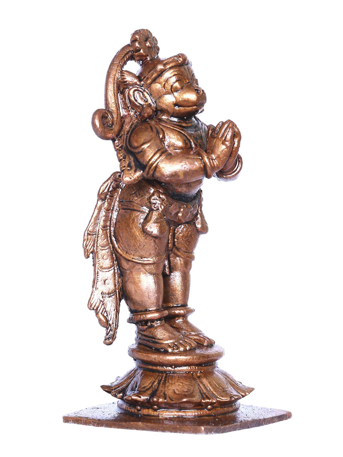 3'' Small Standing Hanuman Bronze Statue In Anjali Mudra | Handmade Idol | Bronze Lord Hanuman Statue