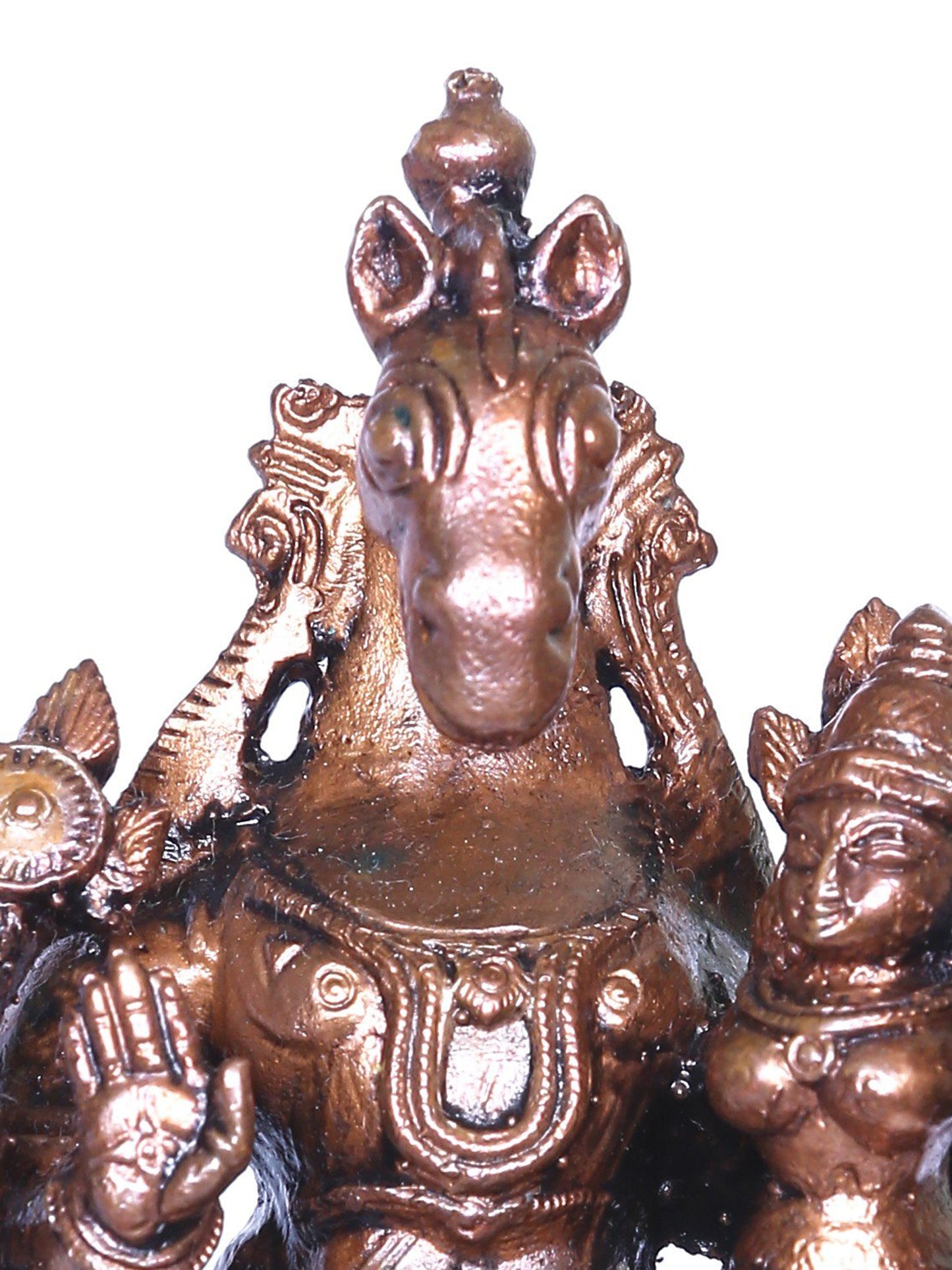 3'' Small Hayagriva Idol (Vishnu) Seated With Lakshmi | Handmade Idol | Bronze Statue