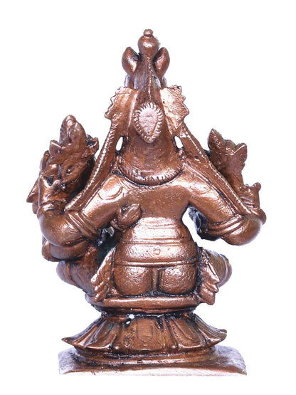 3'' Small Hayagriva Idol (Vishnu) Seated With Lakshmi | Handmade Idol | Bronze Statue