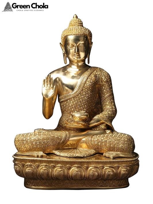 22-inch Superfine Shakyamuni Buddha Brass Sculpture