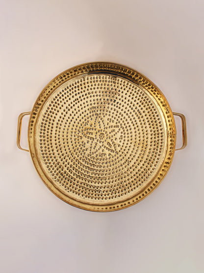 14" Brass Shiva Abhisheka Sieve with Star in Middle