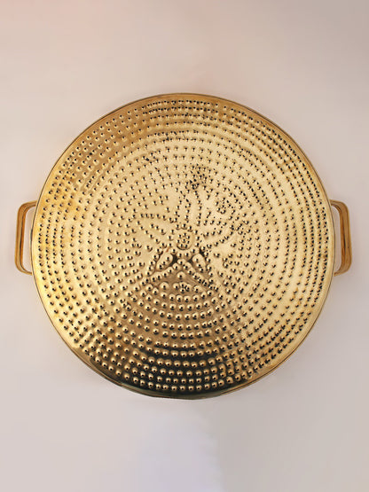 14" Brass Shiva Abhisheka Sieve with Star in Middle