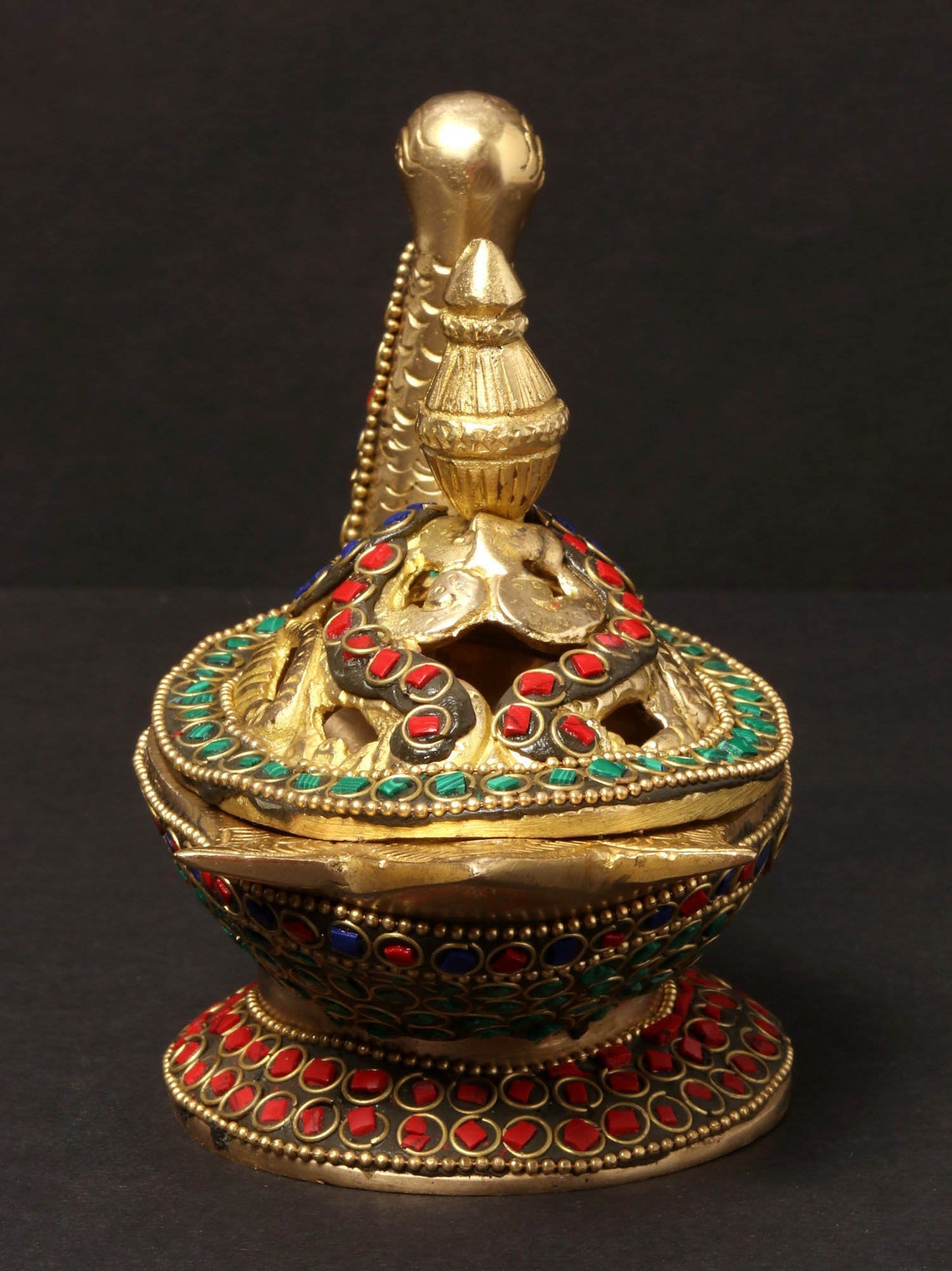 5'' Peacock Incense Burner | Brass With Inlay Work | Handmade