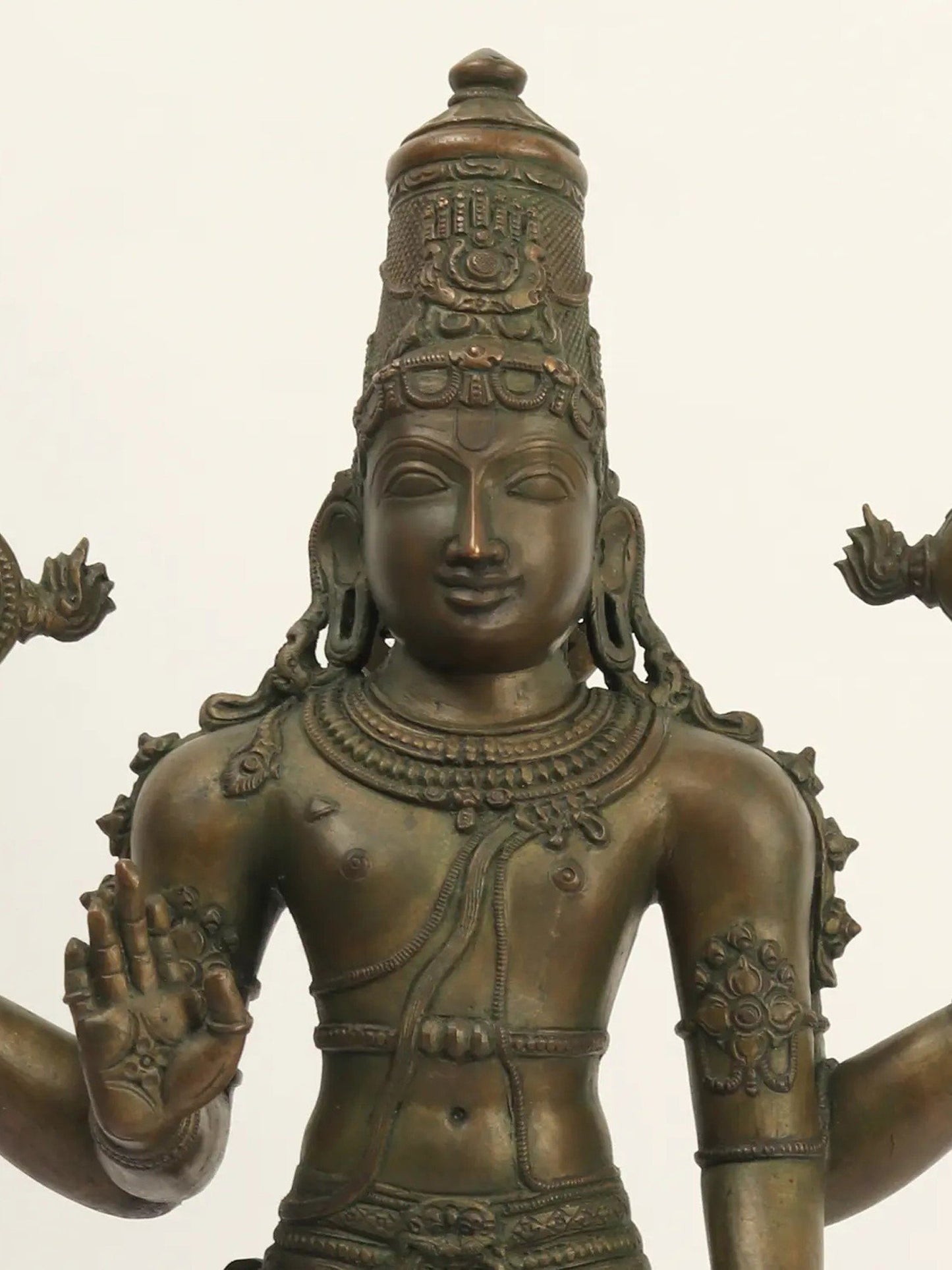 20" Bronze Lord Vishnu Idol Standing On Pedestal | Handmade Idol | Lord Vishnu Statue